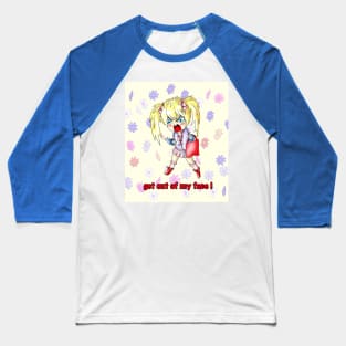 get out of my face cute cartoon girl Baseball T-Shirt